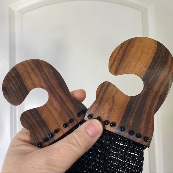 Vintage Handmade Wooden Buckle Beaded Belt - Picture 7 of 8